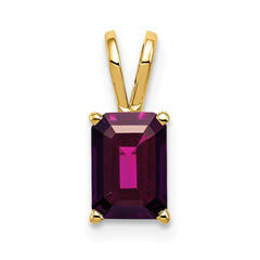14k 7x5mm Emerald Cut Rhodolite Garnet pendant