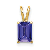 14k 7x5mm Emerald-cut Tanzanite Pendant