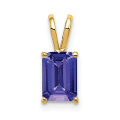 14k 7x5mm Emerald-cut Tanzanite Pendant