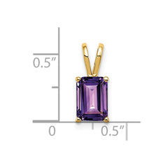 14k 8x6mm Emerald Cut Amethyst pendant