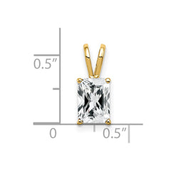 14k 8x6mm Emerald Cut Cubic Zirconia pendant