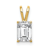 14k 8x6mm Emerald Cut Cubic Zirconia pendant