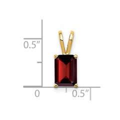 14k 8x6mm Emerald Cut Garnet pendant
