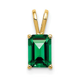 14k 8x6mm Emerald Cut Mount St. Helens pendant