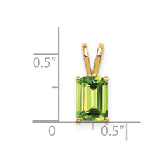 14k 8x6mm Emerald Cut Peridot pendant