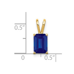 14k 8x6mm Emerald-cut Sapphire Pendant