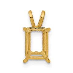 14k 8x6 Emerald Pendant Mounting