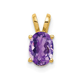 14k 7x5mm Oval Amethyst pendant