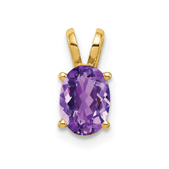 14k 7x5mm Oval Amethyst pendant