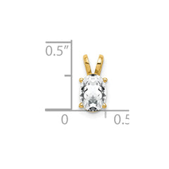 14k 7x5mm Oval Cubic Zirconia pendant