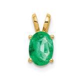 14k 7x5mm Oval Emerald Pendant