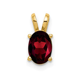 14k 7x5mm Oval Garnet pendant