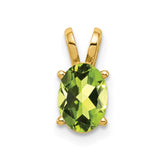 14k 7x5mm Oval Peridot pendant