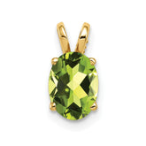 14k 8x6mm Oval Peridot pendant