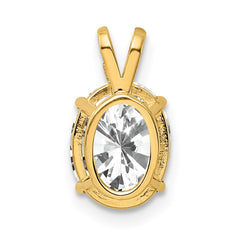 14k 9x7mm Oval Cubic Zirconia pendant
