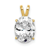 14k 9x7mm Oval Cubic Zirconia pendant