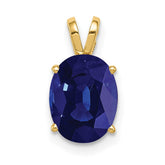 14k 9x7mm Oval Sapphire Pendant