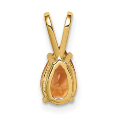 14k 8x5mm Pear Citrine pendant