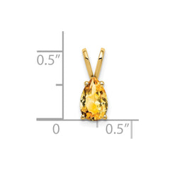 14k 8x5mm Pear Citrine pendant