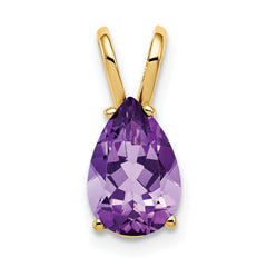 14k 9x6mm Pear Amethyst pendant