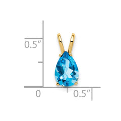 14k Blue Topaz pendant