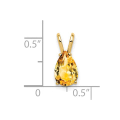 14k 9x6mm Pear Citrine pendant