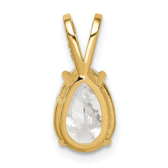 14k 10x7mm Pear Cubic Zirconia pendant