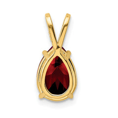 14k 10x7mm Pear Garnet pendant