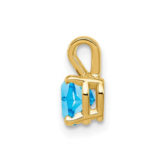 14k 5mm Heart Blue Topaz pendant