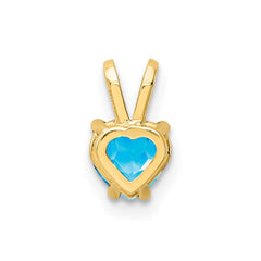 14k 5mm Heart Blue Topaz pendant
