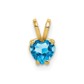 14k 5mm Heart Blue Topaz pendant