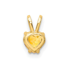 14k 5mm Heart Citrine pendant