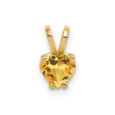 14k 5mm Heart Citrine pendant