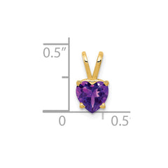 14k 6mm Heart Amethyst pendant