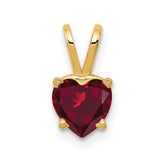 14k 6mm Heart Lab Created Ruby Pendant