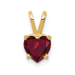14k 6mm Heart Lab Created Ruby Pendant