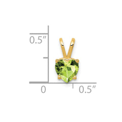 14k 6mm Heart Peridot pendant