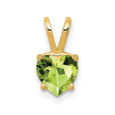 14k 6mm Heart Peridot pendant