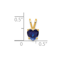 14k 6mm Heart Sapphire Pendant
