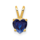 14k 6mm Heart Sapphire Pendant