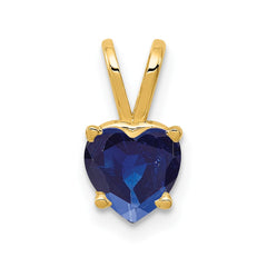 14k 6mm Heart Sapphire Pendant