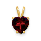 14k 7mm Heart Garnet pendant