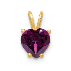 14k 7mm Heart Rhodolite Garnet pendant