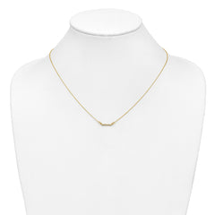 14k Polished 1/20 carat A Diamond Tiny Bar 18 inch Necklace