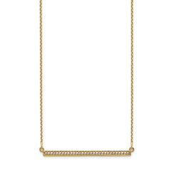 14k Polished 1/8 carat Diamond Bar 18 inch Necklace