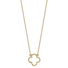 14k Polished Open Quatrefoil Design 18 inch Necklace