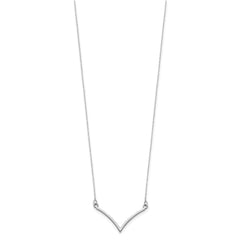 14k White Gold Polished 18 inch V-Necklace