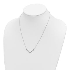 14k White Gold Polished 18 inch V-Necklace