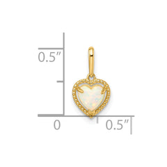 14k Lab Created Opal Heart Pendant