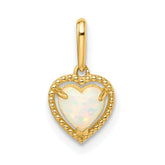14k Lab Created Opal Heart Pendant